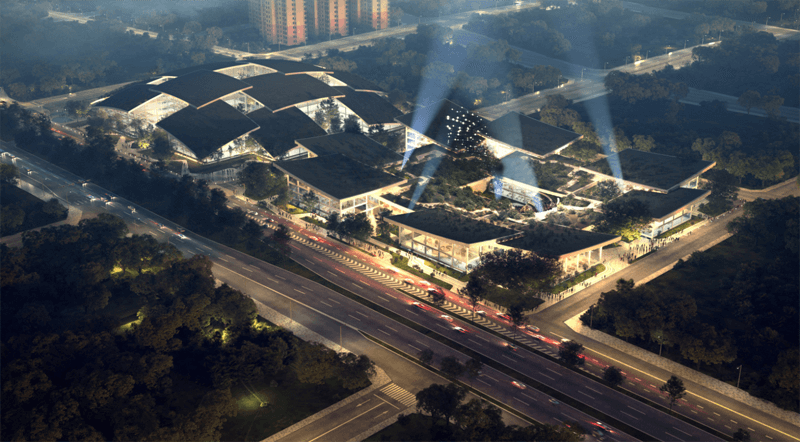 Imagen de un plano general de la AI City in Chongquing - BIG