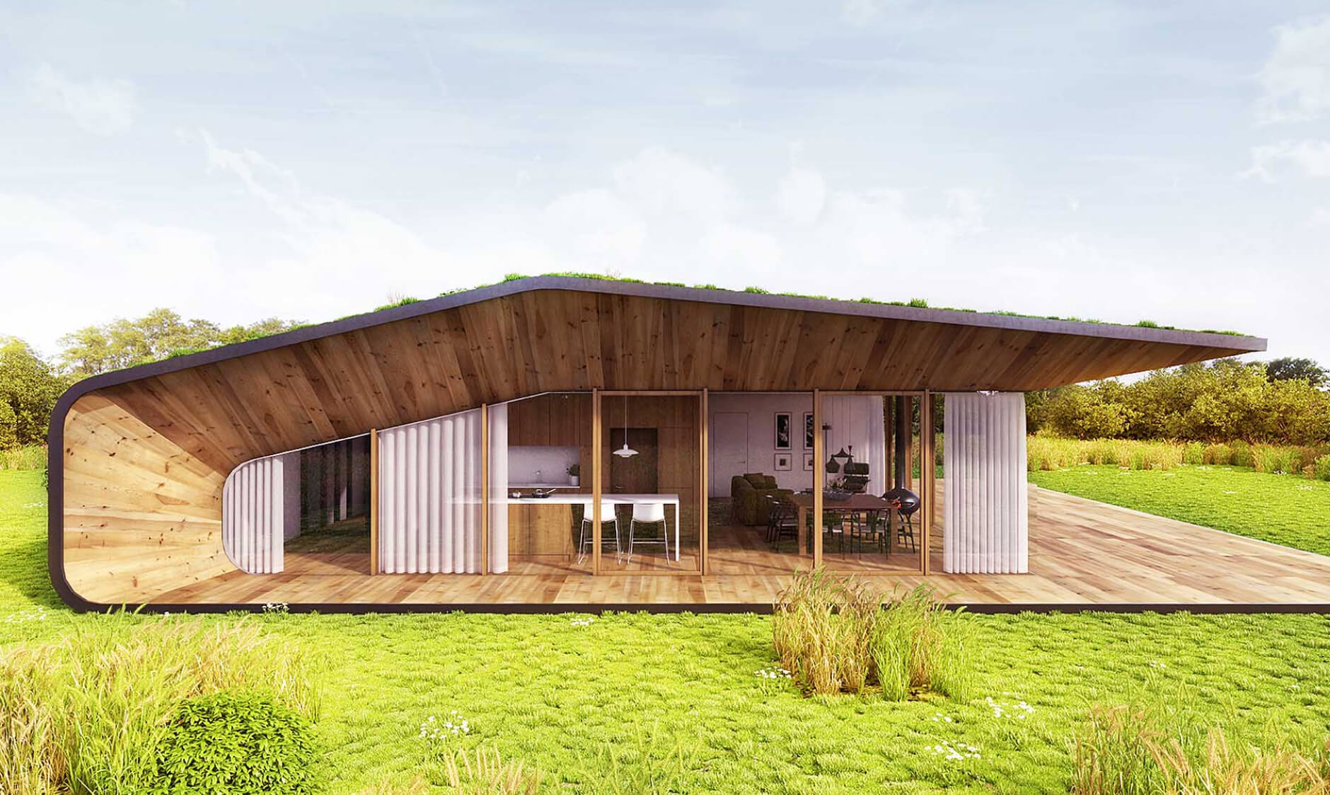 Foto de una casa prefabricada de madera para ilustrar el artículo..